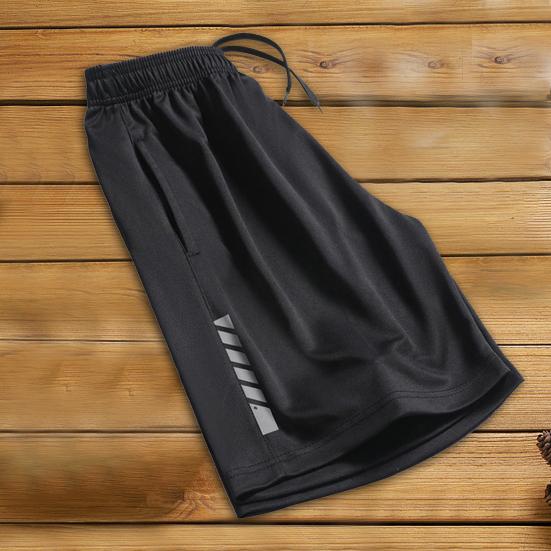 Mid-Rise Elastic Waistband Drawstring Pockets Men Shorts Outdoor Fitness Ice Silk Short Pants