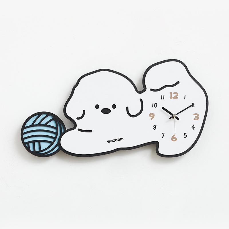Wozoom Cute Dog Creative Wall Clock for Living Room or Dining Room