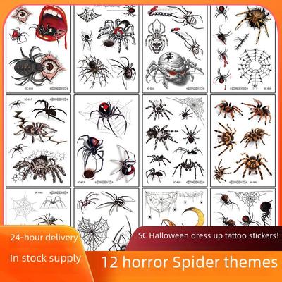 Halloweenowe naklejki tatuaże pajęczyny - Zabawne i straszne wzory
