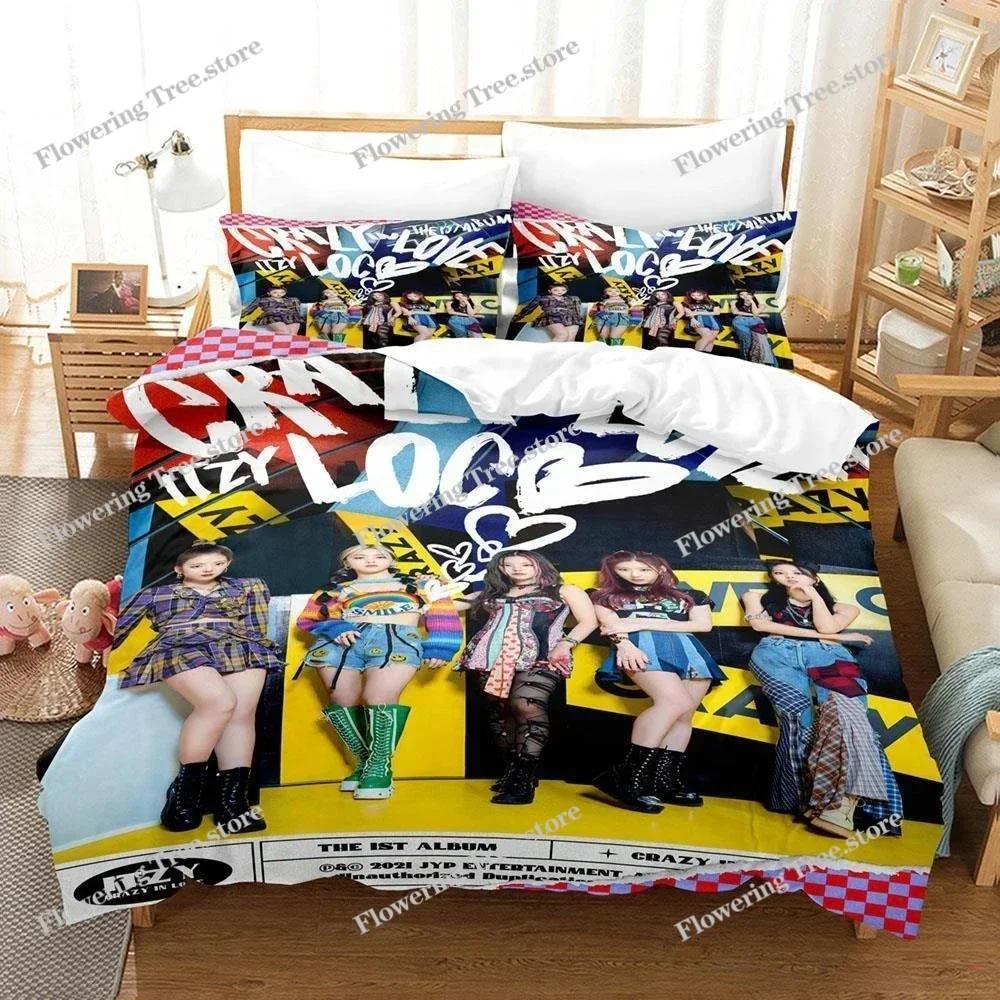 3D Printed Kpop Group Bedding Set Pillowcase ITZY Duvet Cover Double Twin Full Queen King Adult Kids Bedclothes Quilt Cover