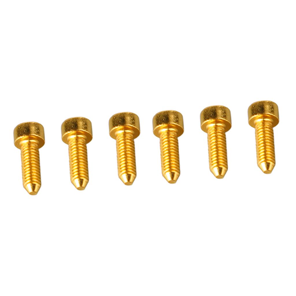 6PCS Guitar Hex Head Screws Double Tremolo Bridge Saddle String Locking Screw with Taper Tip Gold