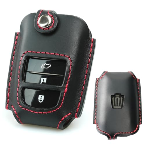 

[Kecha-ya] Чехол для смарт-ключа Toyota Crown Sport Crossover Estate Sedan из натуральной кожи (toyota-av-crown) (Черно-красное CR Окно просверлено)