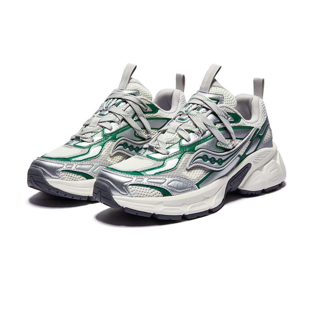 Saucony 2K Cavalry Synthetic Leather Retro Liquid Silver Slip Resistant Breathable Support Low Top Lifestyle Casual Shoes S79053-12