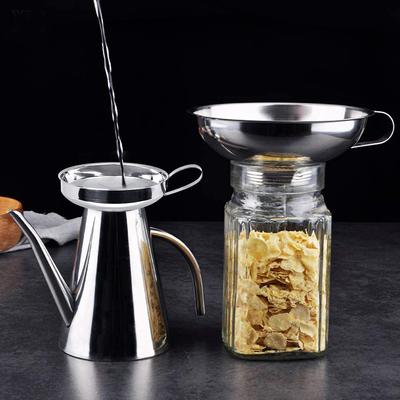 Wide Mouth Liquid Funnel For Jars Stainless Steel Canning Funnels Flask Filter For Oil Wine Water Spices Kitchen Tools Gadgets