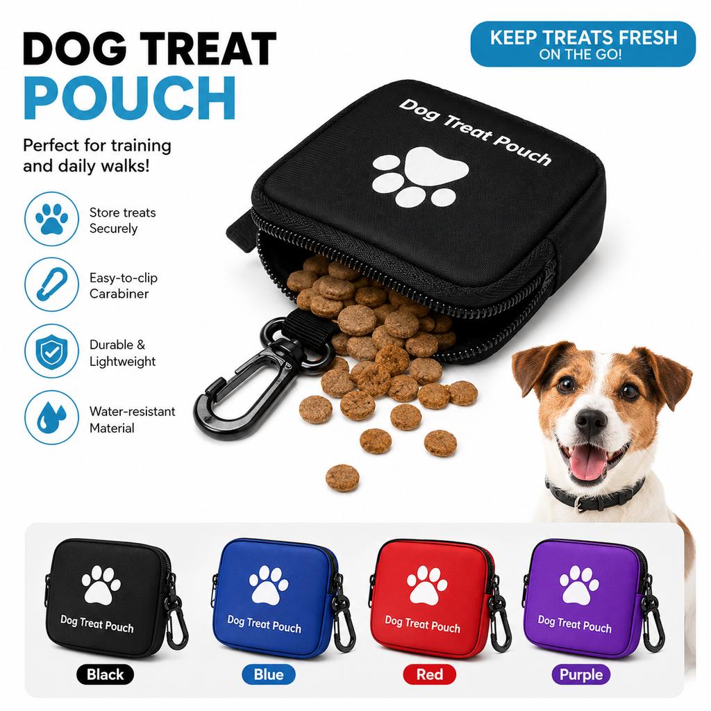 Outdoor Dog Treat Bag Portable Training Food Pouch Snack Pocket for Puppy Walking Obedience Reward Holder Pet Supply Use Clip