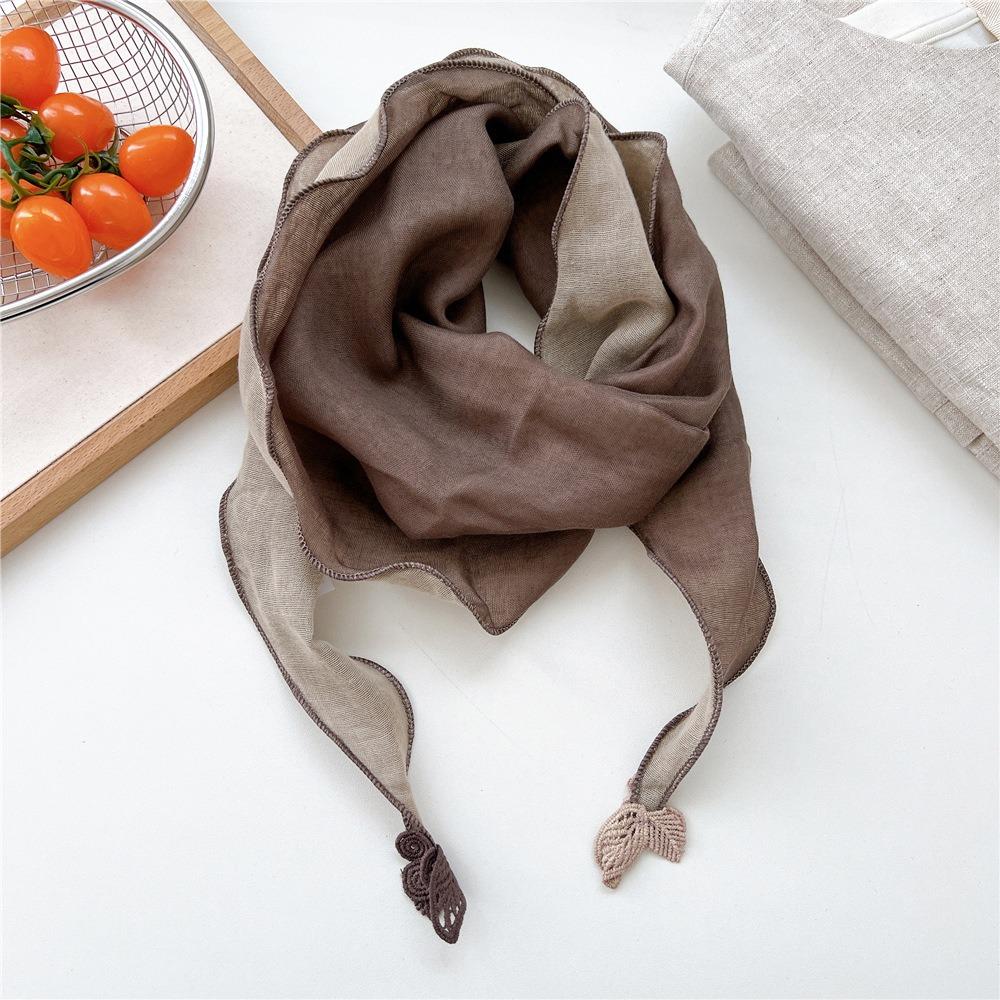 Double Layer Design Two Tone Headwrap Scarf Cotton Linen Bandana Hot Headscarf Accessory For Women