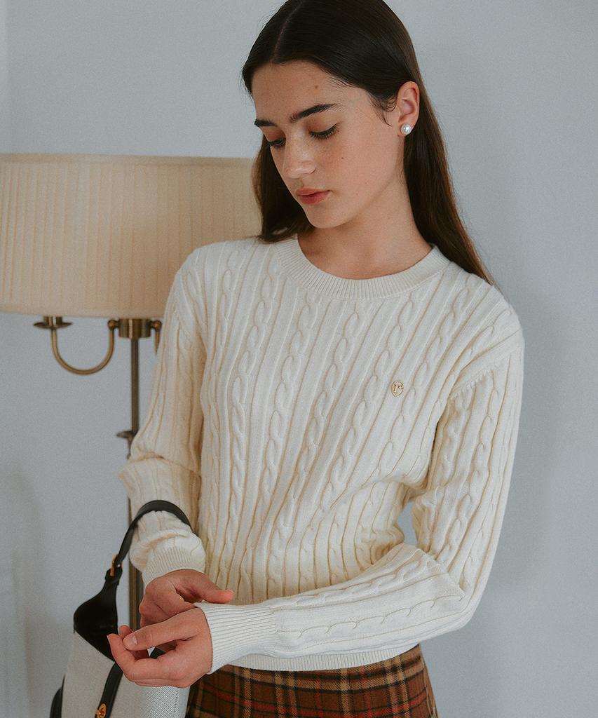 ROLAROLA Color Line Cable Knit Ivory