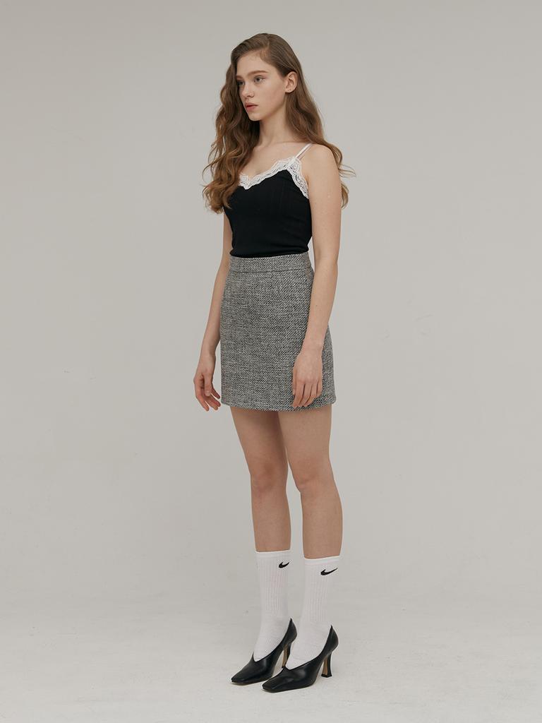 Asula Amor Tweed Skirt [Black]