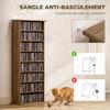 CD/DVD Storage Unit, 8 Compartments, 6 Adjustable Shelves, 360 CDs / 185 DVDs, Walnut