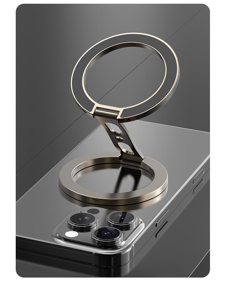 Dual-Sided Magnetic Phone Stand and Car Ring Holder with MagSafe Compatibility