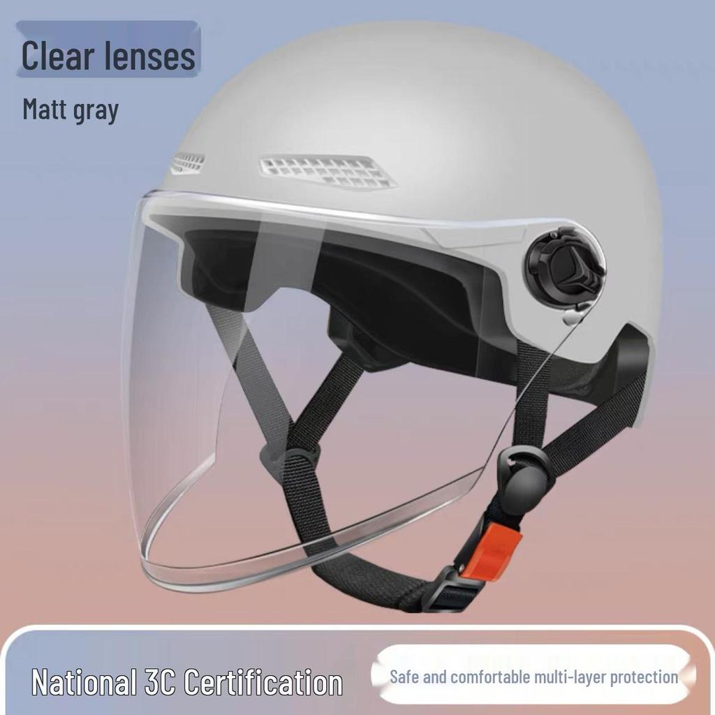 Unisex Summer Electric Vehicle Half Helmet for All-Season Use - Motorcycle Safety Helmet