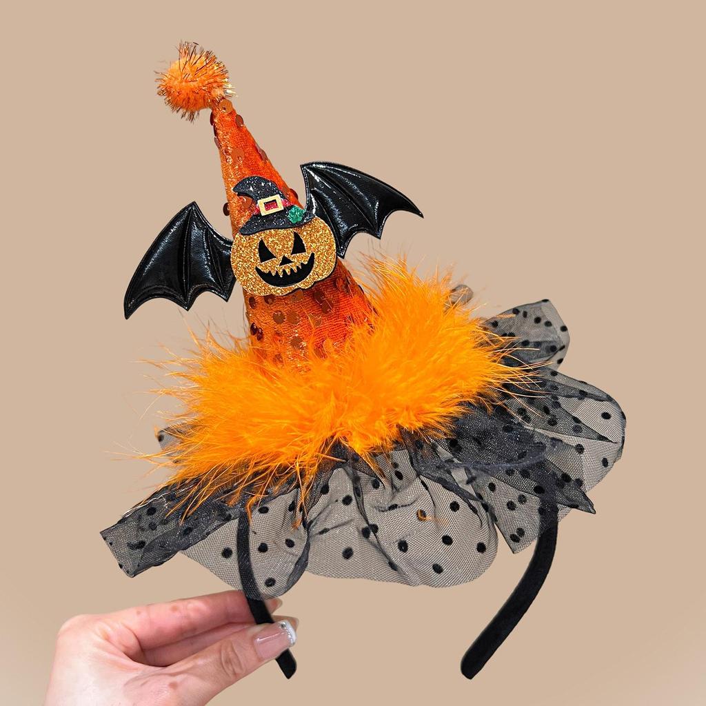 Kids' Halloween Ghost & Witch Hat Hairband - Cute & Funny Hair Accessory