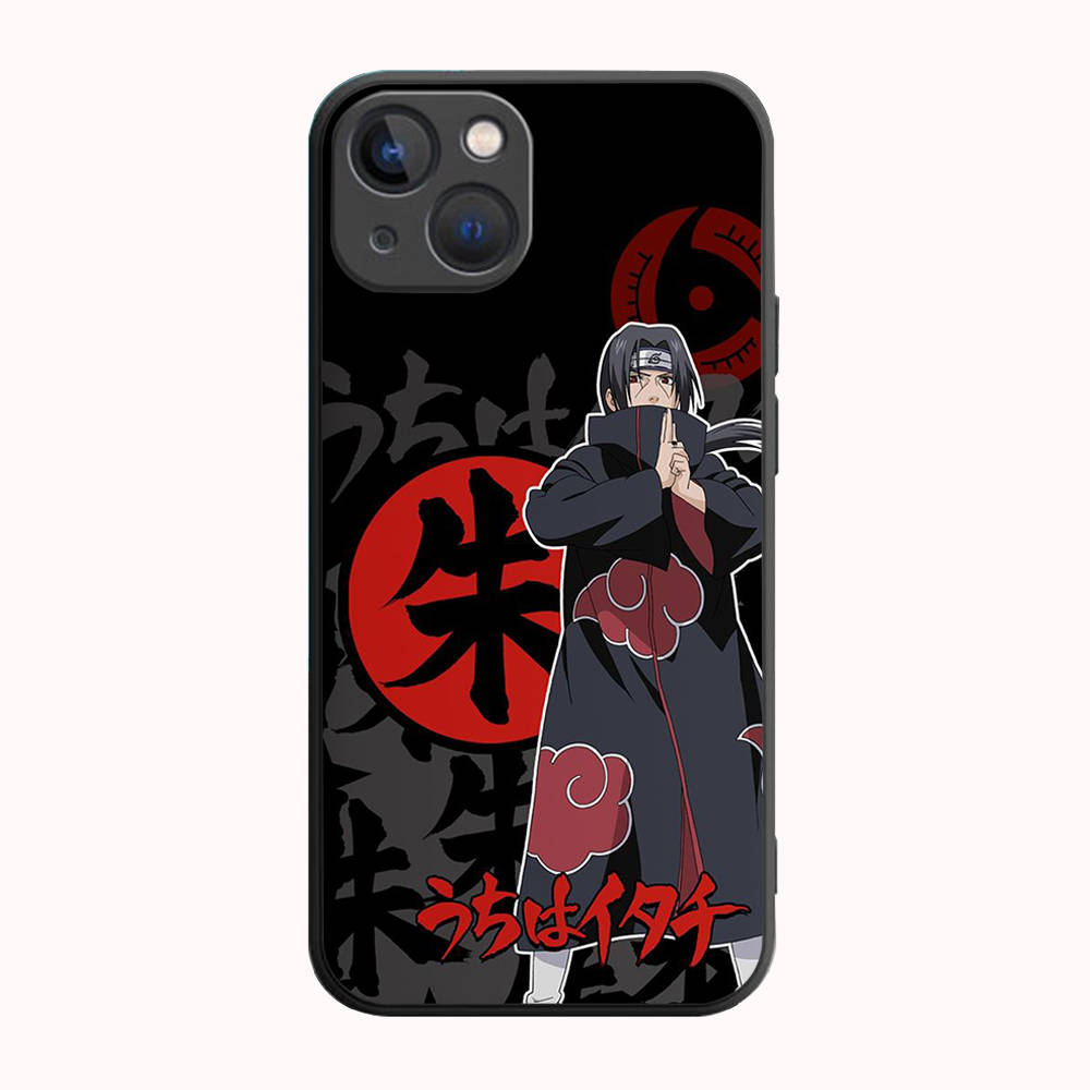 B-27 Anime Akatsuki Itachi Schwarze Hülle für Samsung S24 S23 S22 S21 S20 FE S10 Lite Ultra S7 S8 S9 Plus A05S A11 A12 A13 A15 A22 A24 A25 A32 A52 A71 5G