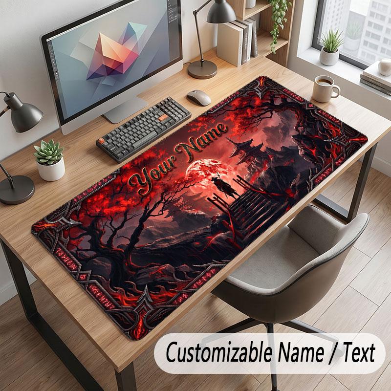 Mushroom Forest Theme Customized Mouse Pad Personalized Print Name Text Desk Mat For Home Office Table Decor