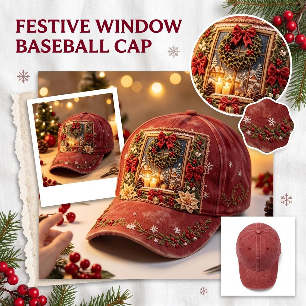 Baseball for Men Women, Retro Curved Christmas Digital Print, Vintage