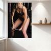 Donna Bionda Sexy con Treccia Allenamento in Palestra Allenamento di Forza Targa in Latta Decorazione Murale Metallica Vintage per Palestra di Casa Bar Pub Appassionato di Fitness