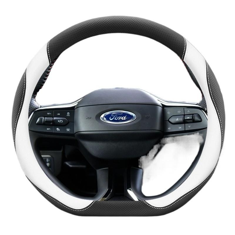 Leather Car Steering Wheel Cover for Ford Territory  Maverick Everest Sport Mustang Focus Kuga Explorer ST Line Ranger 2025 2026