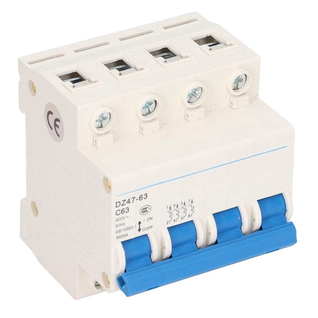 Mini jistič 4 pólový 63A proudový jistič ochrana spínač obvodu pro rezident 400V