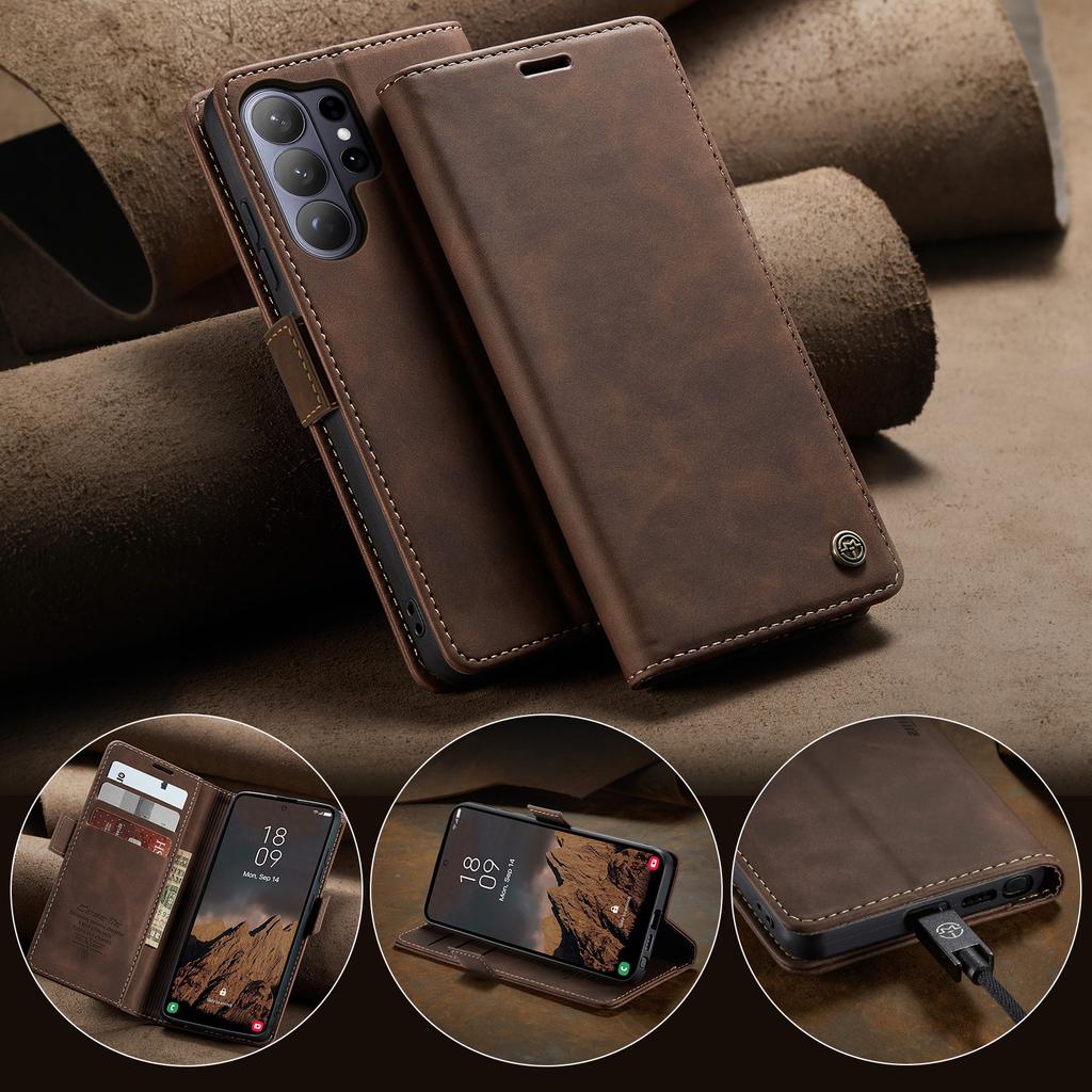 CaseMe High Quality Retro Magnetic Flip PU Leather Case for Samsung Galaxy S26 Ultra S25 S24 S23 S22 S21 S20 S10 S9 Wallet Cover