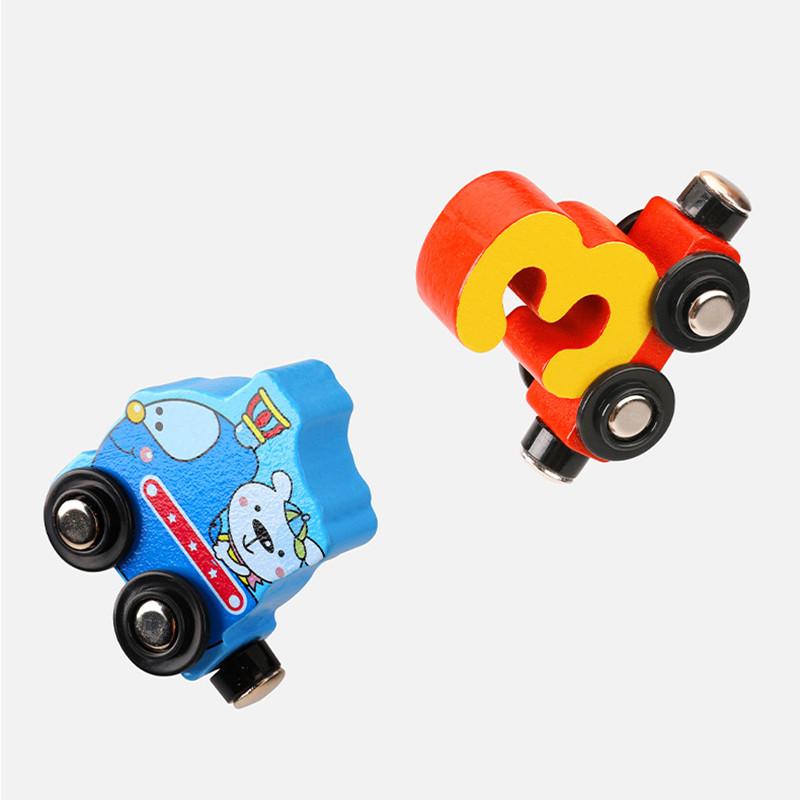 Wooden Train Truck Set Wood Magnetic Train Toys Numbers Car Kids Children Early Educational Learning Toy Gift