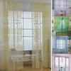 2 Stück/Paar Schickes Zimmer Blumenmuster Voile Fenstervorhang Transparenter Voile Panel Vorhänge Vorhang