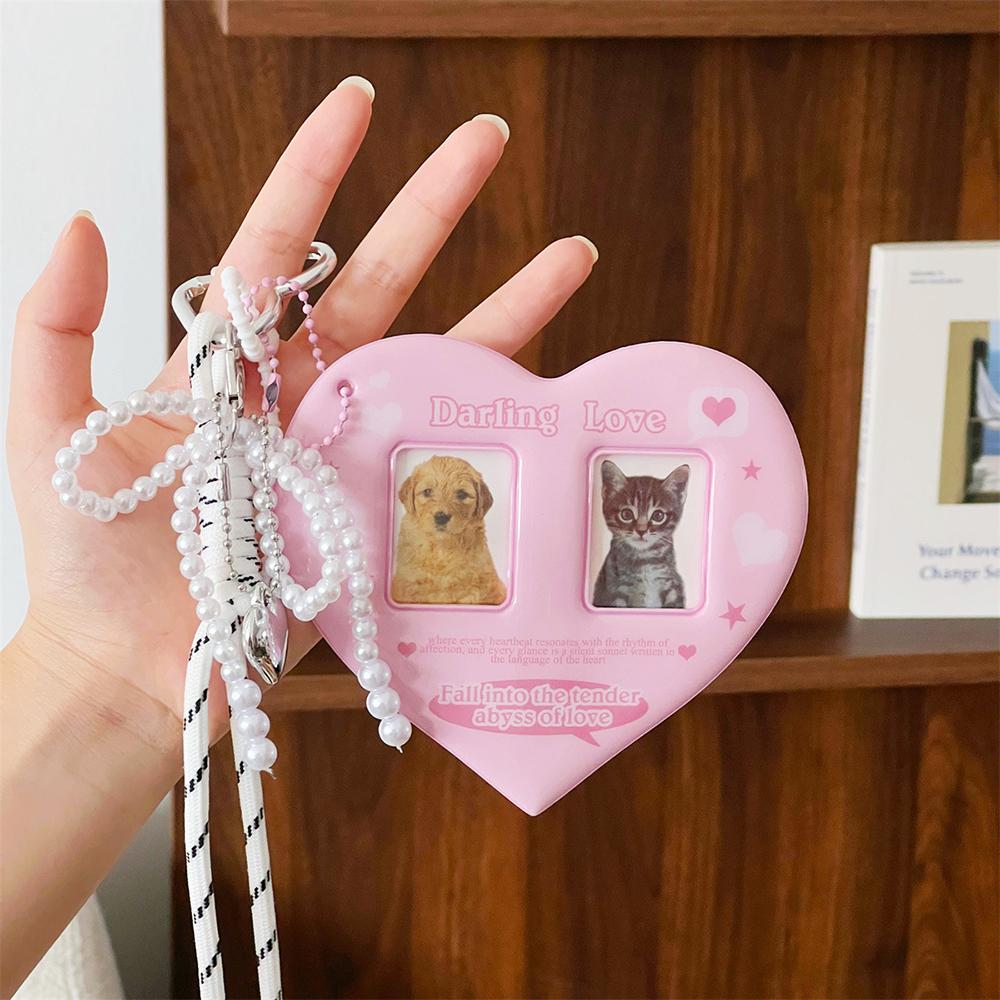 Amor Doble Rejilla 1 pulgada Insignias de Foto Decoración Simple Almacenamiento, Paquete de Accesorios para Juego de Tarjetas Colgante Decoración para Colgar