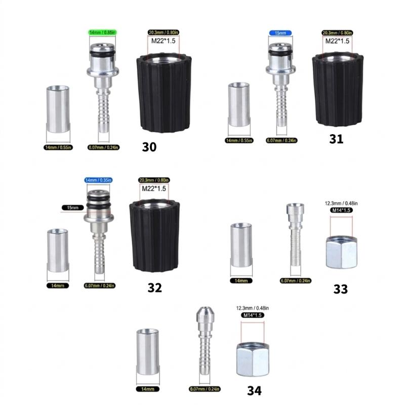 Heavy Duty Quick Connection Hose Adapter Coupler Twist Connector 3PCS Set for M22X1.5 M14X1.5 Threads Easy Installation