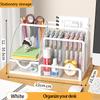 Mesh Pen Holder and Organizer Office Supplies with 7 Compartments, Desktop Organizer with Drawer, Metal Pen Holder for Desk