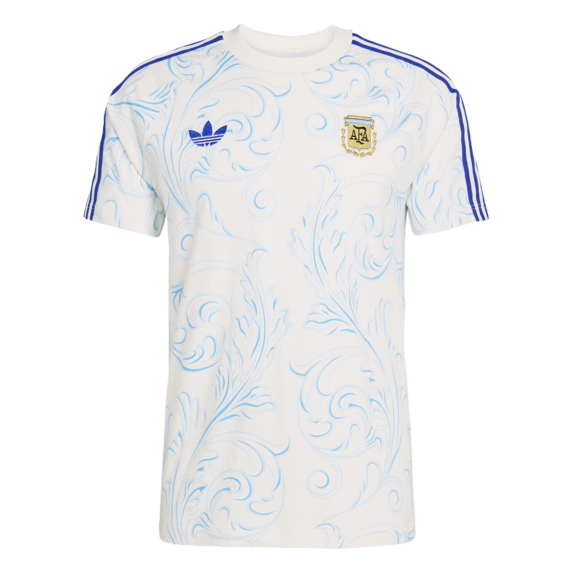 

Adidas Argentina Originals All Over Print T-Shirt Off White Men Tops KF0323 L