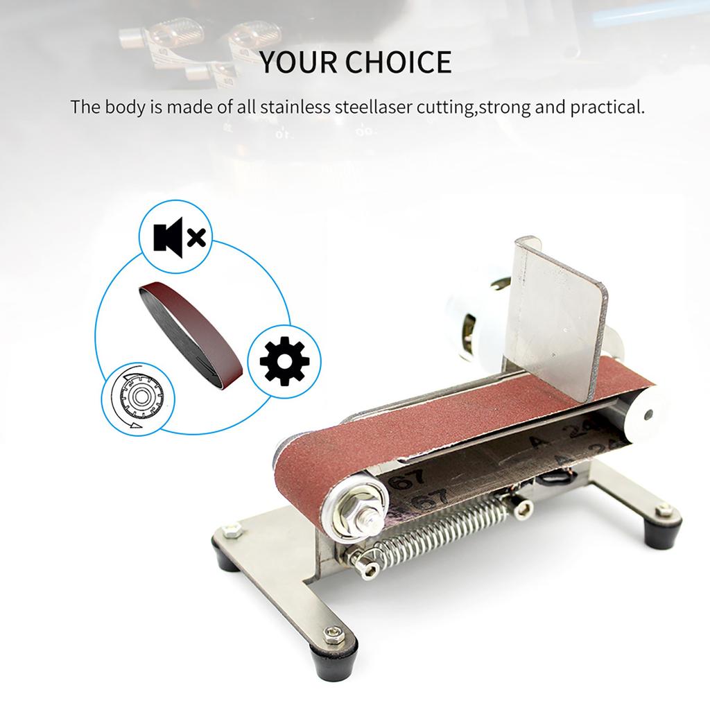 Horizontal Belt Sander Mini Electric Belt Grinding Sander Multifunctional Grinder DIY Polishing Grinding Machine