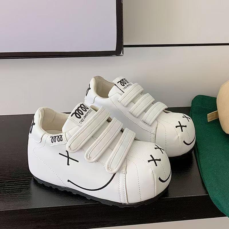 Ugly Cute Big Head New Velcro Versatile Sports Little White Shoes Casual Board Shoes Inner Height Increase Bread Shoes Women