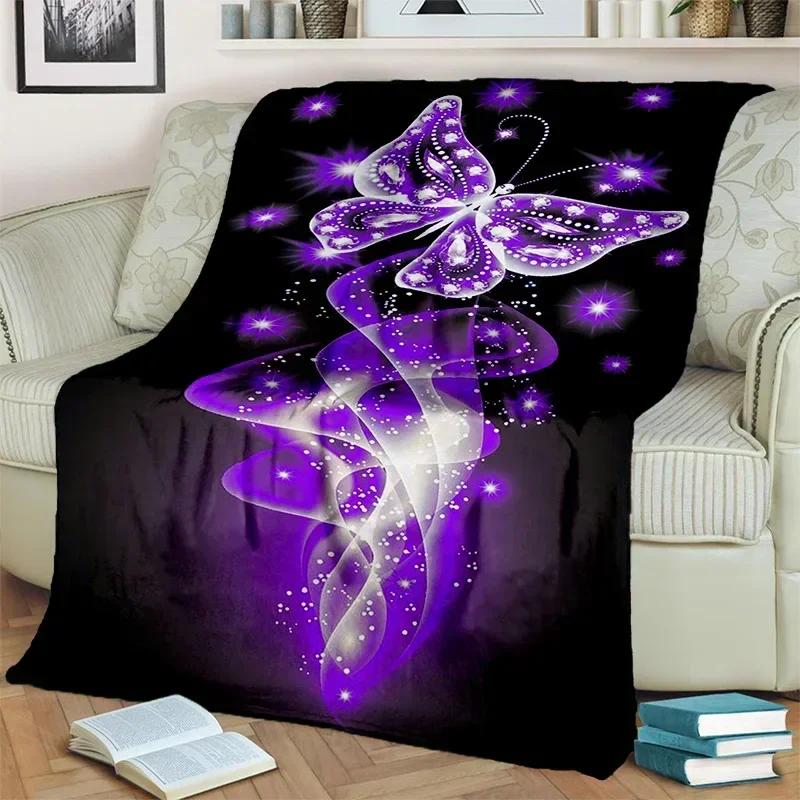 Cartoon Dream Butterfly Flower Blanket,Soft Throw Blanket for Home Bedroom Bed Sofa Picnic Travel Office Rest Nap Cover Blanket