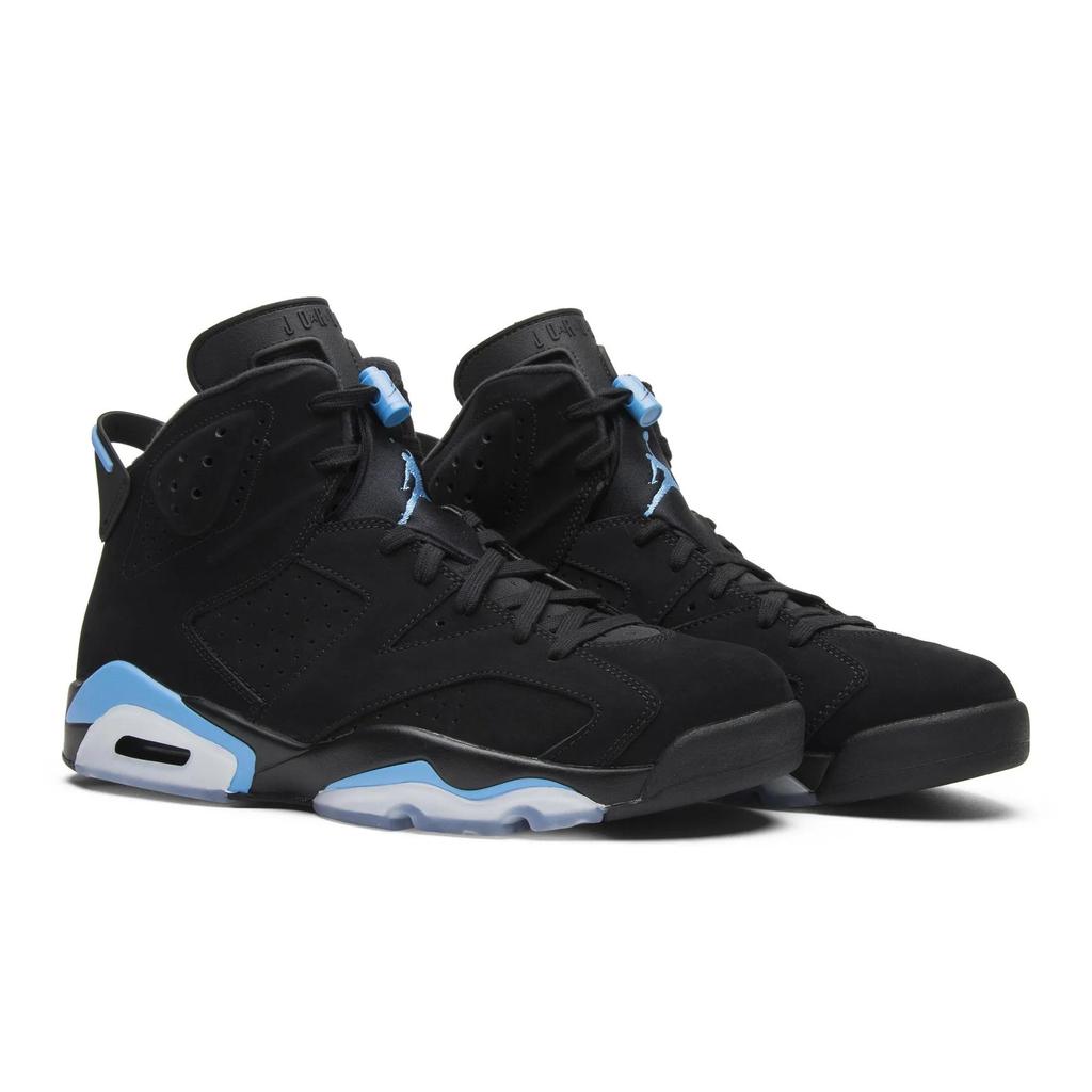 Air Jordan 6 Retro 'UNC' (Unisex) Black / University Blue Vintage Basketball Shoes 384664 006