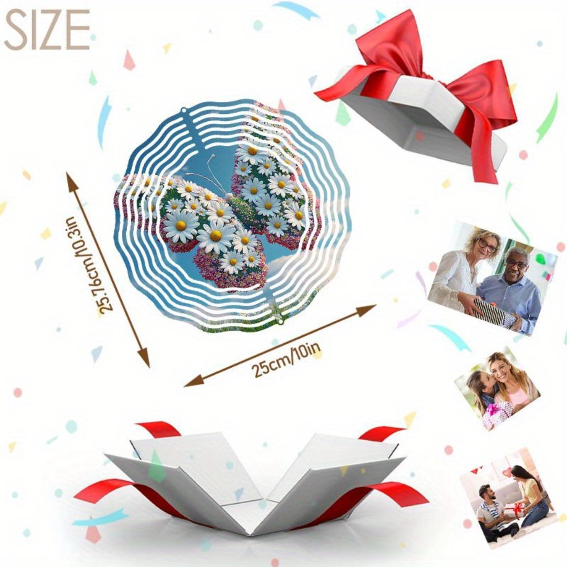 

3D Metal Wind Chime with Daisy Butterfly Design for Outdoor Garden Patio Decor No Battery Needed Holiday Gift