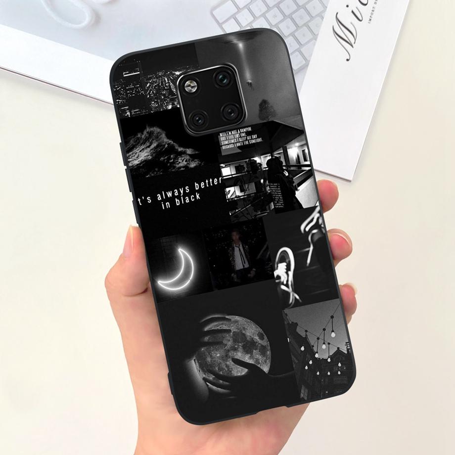For Huawei Mate 20 Pro Case Soft Silicone Back Cover Black Cat Moon Night Funda For Huawei Mate 20 Mate20 Pro 20pro Coque Capas