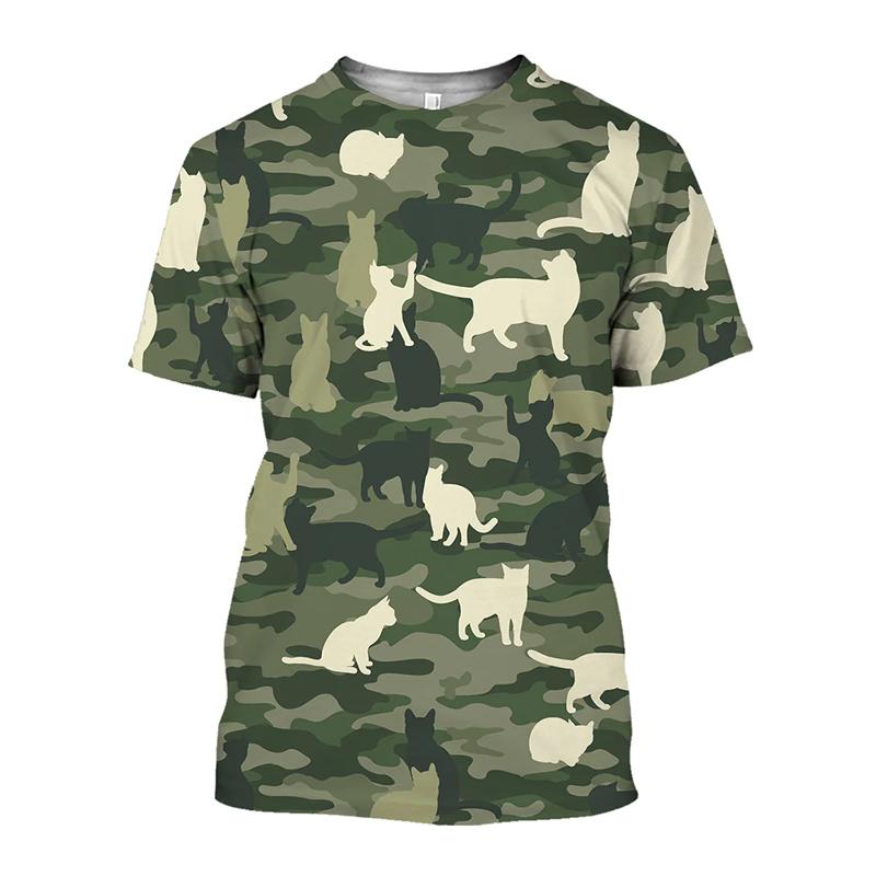 Forest Camouflage 3D Print T-shirt For Men Casual Short Sleeve Round Neck T Shirt Camo Summer Street Outdoor Sports Loose Tees