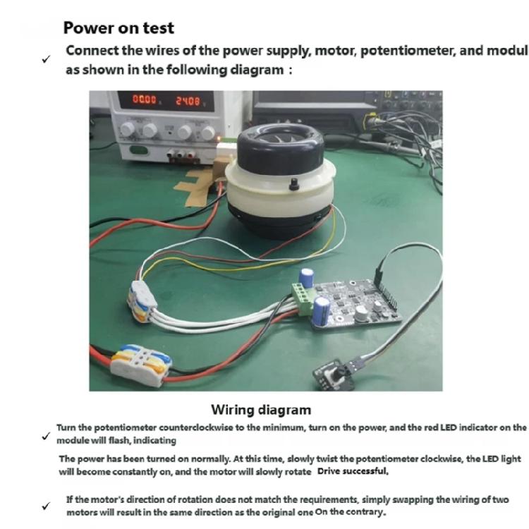 6-80V 1600W BLDC Three Phase Brushless Motor Controller PWM Motor Driver Board Motor Regulator No Hall Power Supply