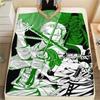 1PC Roronoa Zoro Patterned Flannel Blanket Suitable For All Seasons For Home Decor Warmth And Comfort Gifts Holiday Present