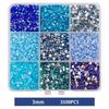 Fluorescent AB Resin Flat-Back Rhinestones for Nail Art - Mixed Sizes