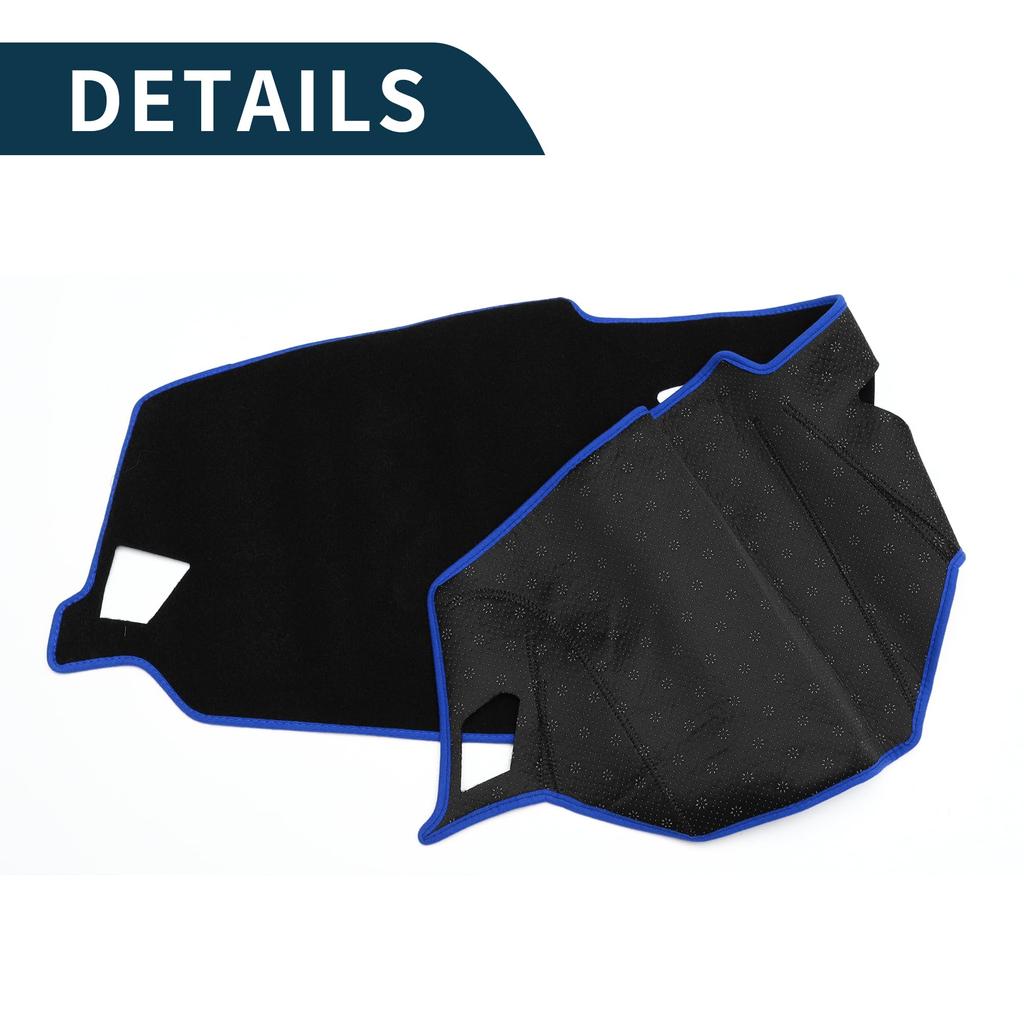 TUCKBOLD Compatible with BMW 4 Series Dashboard Car Dashboard Protective Interior Sun Polyester Black with Blue Set (without HUD) 2021, Mat, Cover,