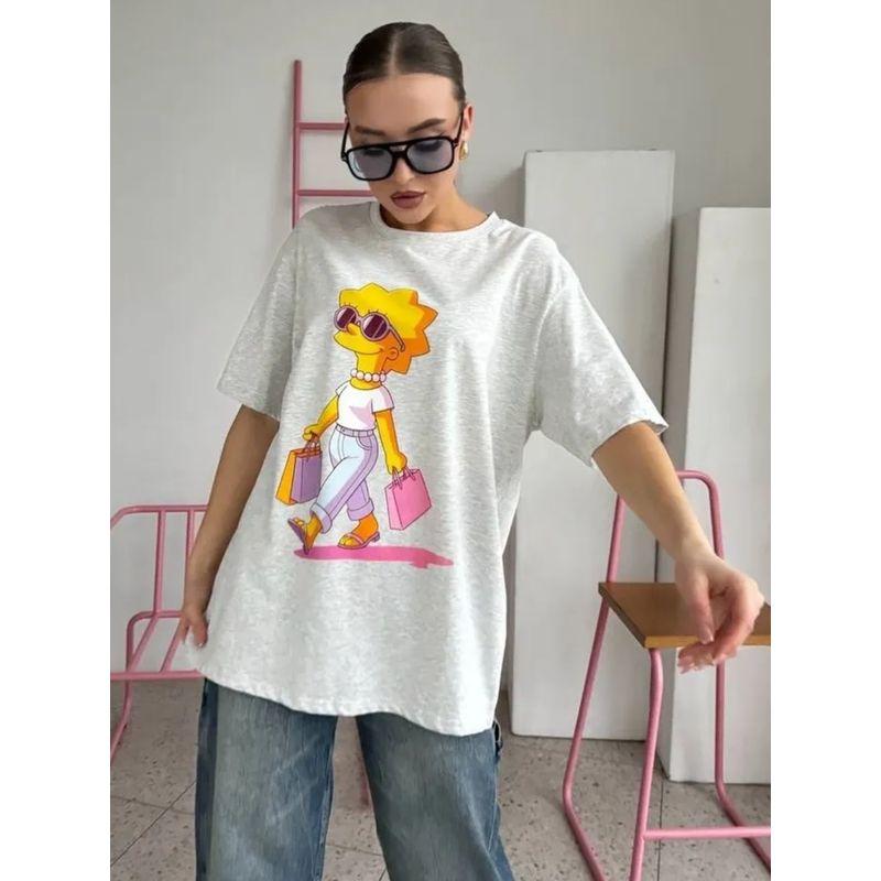 Western Style New Fashion Casual Loose Print Short Sleeve Cotton T-shirt Top Women Printed T-shirt Top