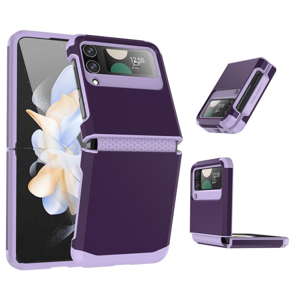 Samsung Z Flip 6/5 Tek Parça Renk Bloklu Zırh Kılıfı - Modaya Uygun Katlanır Koruma