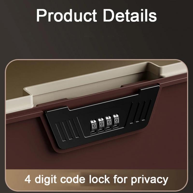 Password Lock Safe Box Large Capacity Multilayer Document Storage Box Valuables Passport Jewelry Privacy Security Storage Box
