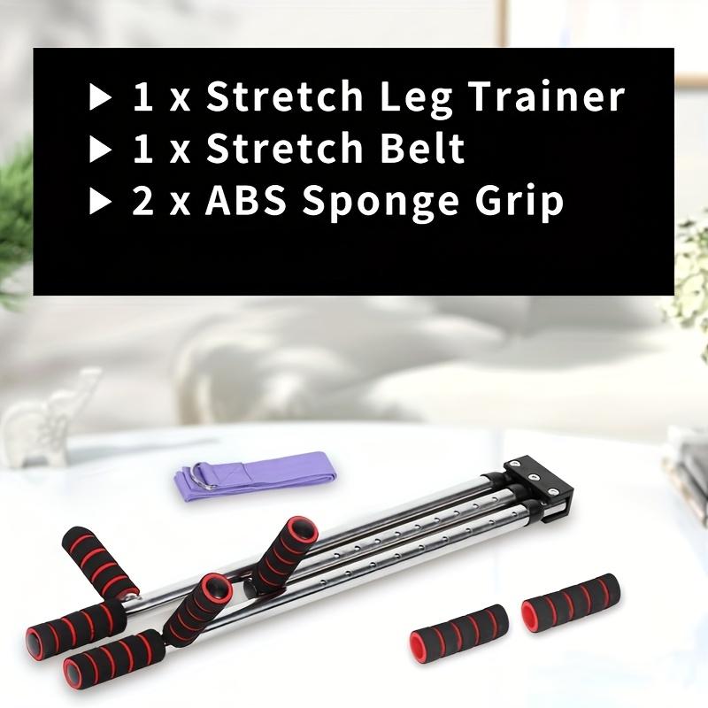 

1 Black 3-leg Stretcher with Adjustable Strap and Soft Wheels - Carbon Steel Fitness Equipment Suitable for Yoga Dance чёрный