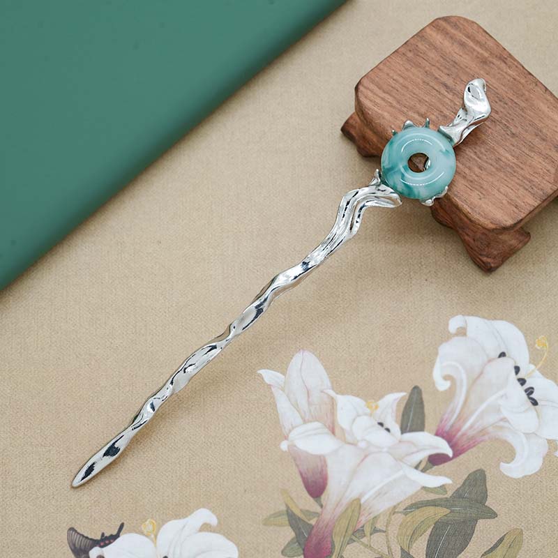 Metalowe zapinki bezpieczeństwa w stylu chińskim patyczki do włosów dla kobiet vintage kolor srebrny Hanfu patyczki do włosów ozdoby do włosów