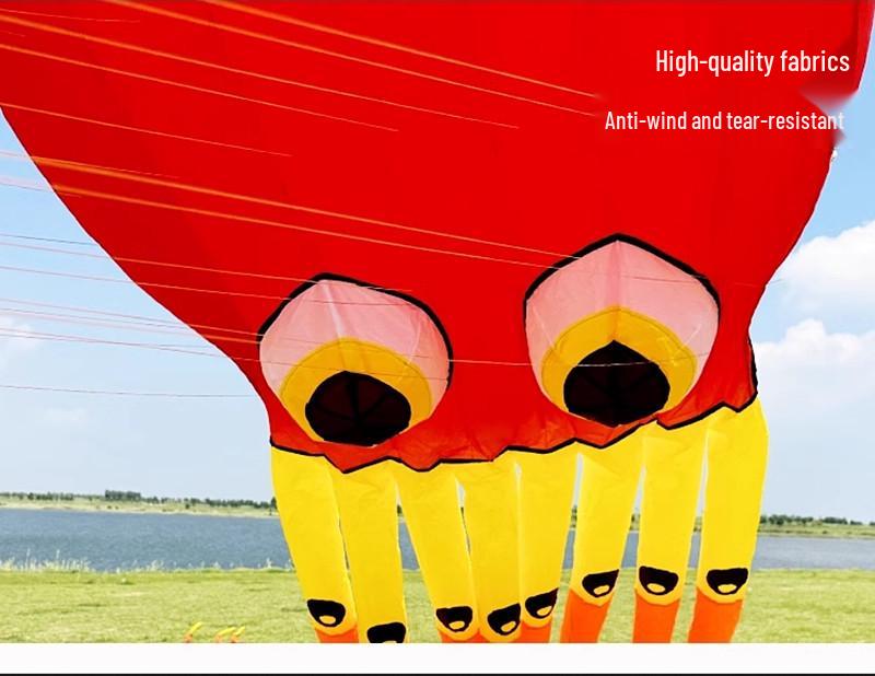 15-Meter 3D Soft Octopus Kite - Large Cylinder Design