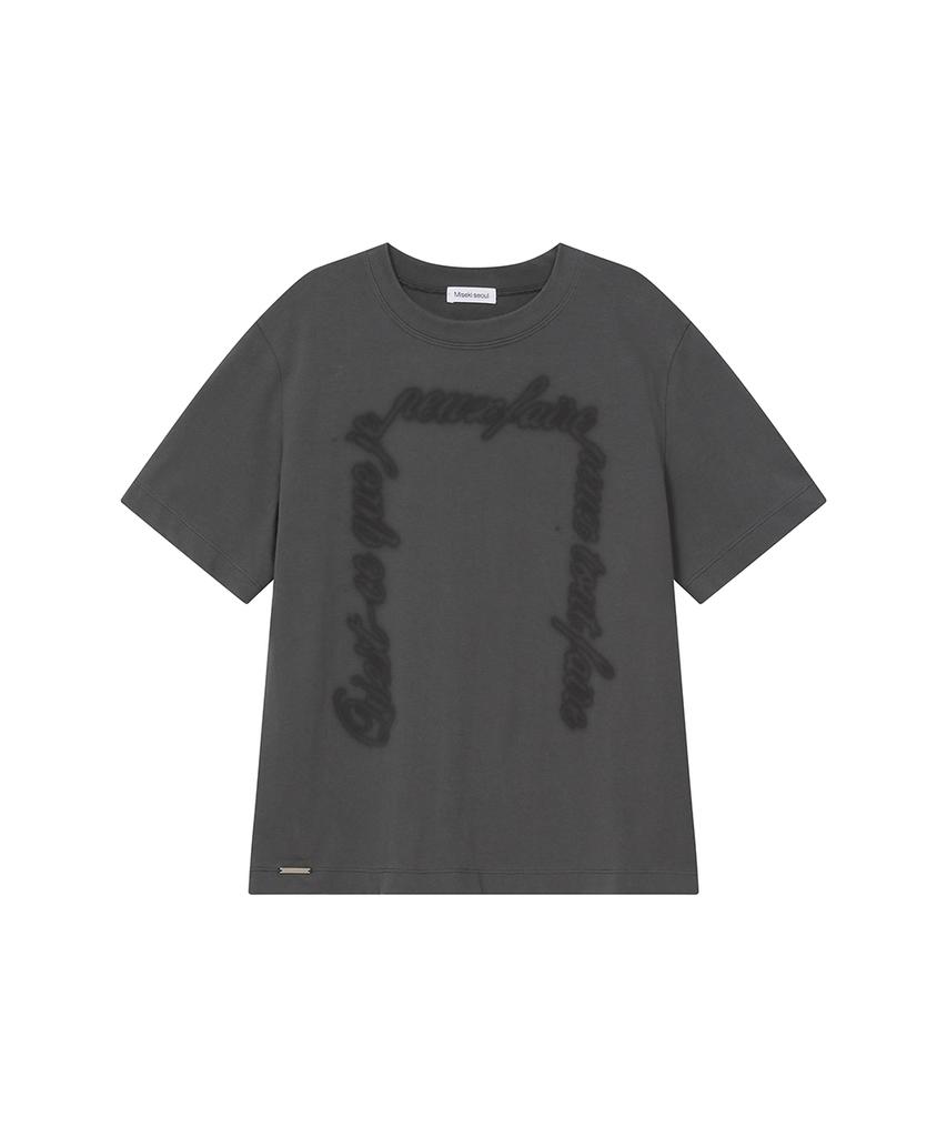 MISEKI SEOUL Chicano Lettering Short Sleeve Charcoal