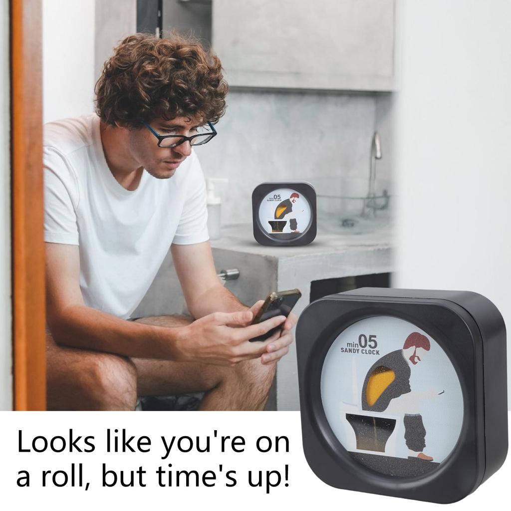 Sablier innovant en forme de toilettes de 5 minutes Décoration de salle de bain Rappel visuel Outil de gestion du temps Design créatif