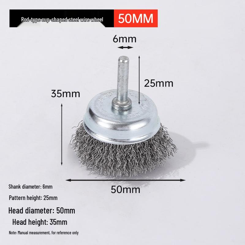T-shaped Wire Brush: Metal Rust Removal and Polishing Tool with Round Handle