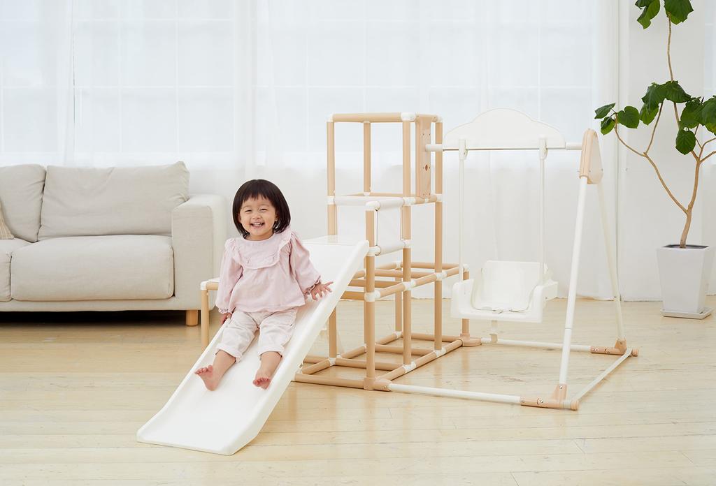 Nonaka Seisakusho CATCH Me Folding Long Slope Kids Park SP Natural (Jungle Gym, Slide, Swing, Horizontal Bar)